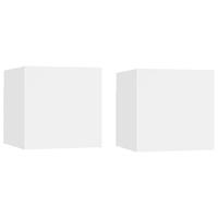 VidaXL Nachtkastjes 2 st 30,5x30x30 cm bewerkt hout wit - thumbnail