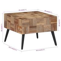 Salontafel 55x55x40 cm massief gerecycled teakhout grijs - thumbnail