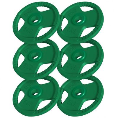 Voordeelbundel 30 kg (6 x 5 kg) Olympische Halterschijven Gripper Gietijzer - 50/51 mm Voordeelbundel 30 kg (6 x 5 kg) Olympische Halterschijven Gripper Gietijzer - 50/51 mm