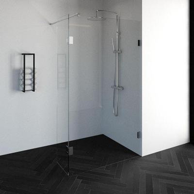 BRAUER Create Inloopdouche - 120x200cm - profielloos - 40cm - draaibare zijwand - antikalk - 8mm veiligheidsglas - chroom 4JC3-120/40CH