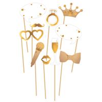 Photo Booth Bruiloft Goud (10st) - thumbnail
