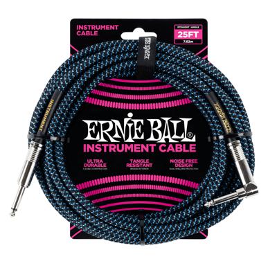 Ernie Ball 6060 Braided Instrument Cable, 7.5 meter, Black/Blue Ernie Ball 6060 Braided Instrument Cable, 7.5 meter, Black/Blue