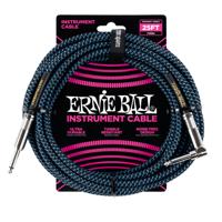 Ernie Ball 6060 Braided Instrument Cable, 7.5 meter, Black/Blue - thumbnail