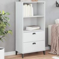 Boekenkast VIKEN 60x35x123 cm bewerkt hout wit - thumbnail