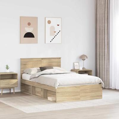 Bedframe met hoofdeinde Sonoma 120 x 190 cm Massief grenenhout