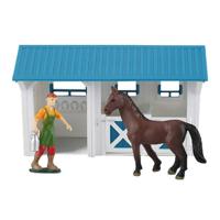 Dutch Farm Paardenstal met Figuur en Paard - thumbnail