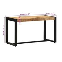 Bank 80x35x45 cm massief ruw hout mango - thumbnail