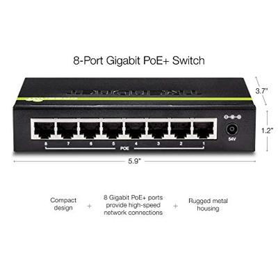 TRENDnet TPE-S44 8-Port 10/100Mbps PoE Switch, 4 x 10/100, 4 x 10/100 PoE, 802.3af, 30 W PoE vermogen