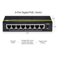 TRENDnet TPE-S44 8-Port 10/100Mbps PoE Switch, 4 x 10/100, 4 x 10/100 PoE, 802.3af, 30 W PoE vermogen - thumbnail