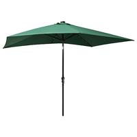 Parasol met LED's en stalen paal 2x3 m groen - thumbnail