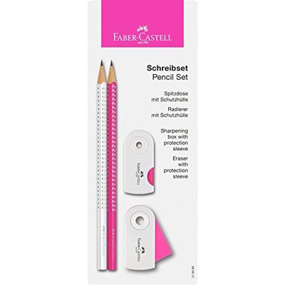 Faber Castell fc-218495 schrijfset faber-castell sparkle wit/roze
