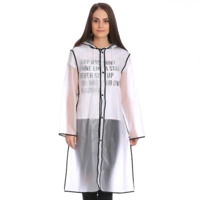 EVA Kanta Conjoined Poncho Edge Design transparante Hat rand regen Covers waterdicht Outdoor regenjas grootte: L geschikt voor 150-170cm Height(Blac