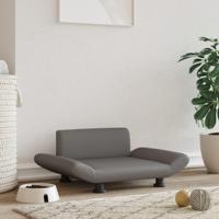 Hondenmand 70x45x28 cm kunstleer grijs - thumbnail