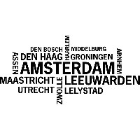 Nederlandse Steden Amsterdam - Muursticker - thumbnail