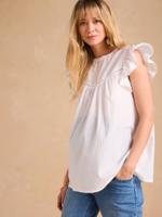 Blouse in katoenen voile ENVIE DE FRAISE ecru - thumbnail