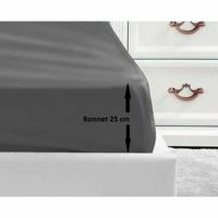 Verstelbaar onderlaken Lovely Home Donker grijs 90 x 190 (Eenpersoonsbed) - thumbnail