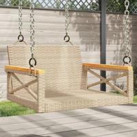 Schommelbank 63x62x40 cm poly rattan beige - thumbnail