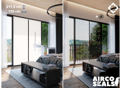 Deurafdichtingskit Mobiele Airco - Met Hor - 211,5 x 120 CM - Ritssluiting