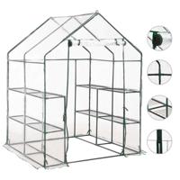 VidaXL Tuinkas met 8 schappen 143x143x195 cm - thumbnail