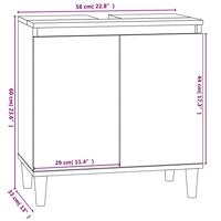 Wastafelkast 58x33x60 cm bewerkt hout zwart - thumbnail