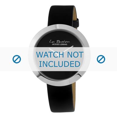 Jacques Lemans horlogeband LP-113A Leder Zwart