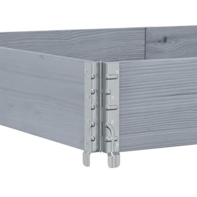 VidaXL Palletopzetrand 150x100 cm massief grenenhout grijs