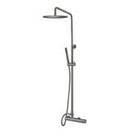 Qisani Flow regendoucheset met 2 straalsoorten Ø25cm rvs geborsteld - thumbnail