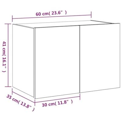 Tv-wandmeubel met LED-verlichting 60x35x41 cm wit Tv-wandmeubel met LED-verlichting 60x35x41 cm wit