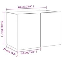 Tv-wandmeubel met LED-verlichting 60x35x41 cm grijs sonoma - thumbnail