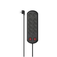 Hama Stekkerdoos, 10-voudig, overspanningsbev., twee schakelaars, 2 m Desktop accessoire Zwart - thumbnail