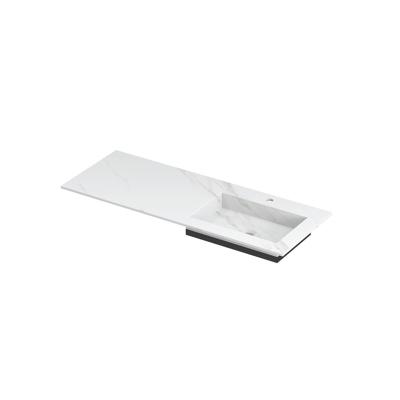 INK Post Wastafel Keramische Slab Envelop Bak Rechts met 1 Kraangat - 1200x450x10 mm - Calacatta Mat