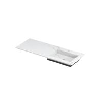INK Post Wastafel Keramische Slab Envelop Bak Rechts met 1 Kraangat - 1200x450x10 mm - Calacatta Mat - thumbnail