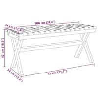 Tuinbank massief acaciahout en stof donkerblauw - thumbnail