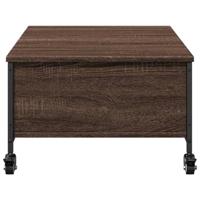 Salontafel metwielen 91x55x34 cm bewerkthout bruin eikenkleur - thumbnail