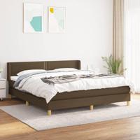 Boxspring met matras stof donkerbruin 180x200 cm - thumbnail