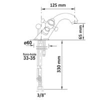 Wastafelmengkraan Sapho Antea 2-knop Uitloop 6.5 cm Brons (incl. clickwaste) - thumbnail