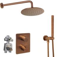 Ben Lavion 250 inbouw regendoucheset Ø25cm geborsteld koper pvd - thumbnail