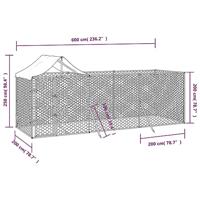 Hondenkennel met dak 6x2x2,5 m gegalvaniseerd staal zilverkleur - thumbnail
