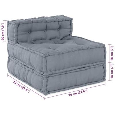 VidaXL Modulair bank grijs 70 x 70 x 56 cm stof