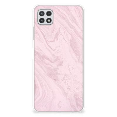 Samsung Galaxy A22 5G | TPU | Siliconen hoesje | Marble Pink - Origineel Cadeau Vriendin