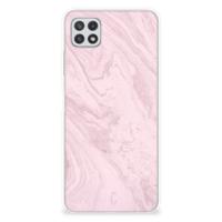 Samsung Galaxy A22 5G | TPU | Siliconen hoesje | Marble Pink - Origineel Cadeau Vriendin - thumbnail