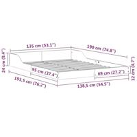 Bedframe Wasbruin 135 x 190 cm Grenenhout - thumbnail