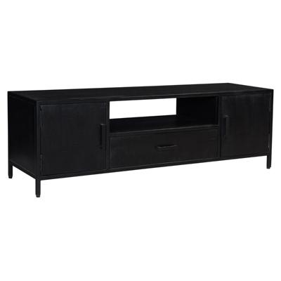 Livingfurn TV-meubel 'Kala' Mangohout 160cm, kleur zwart Livingfurn TV-meubel 'Kala' Mangohout 160cm, kleur zwart