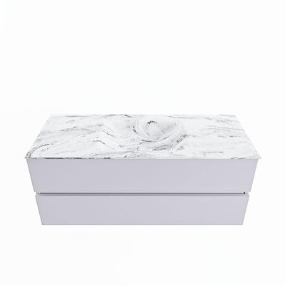 MONDIAZ VICA-DLUX 120cm badmeubel onderkast Cale 2 lades. Inbouw wastafel CLOUD midden 1 kraangat, kleur Glace.