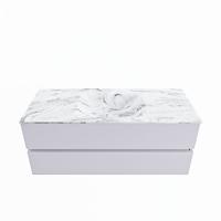 MONDIAZ VICA-DLUX 120cm badmeubel onderkast Cale 2 lades. Inbouw wastafel CLOUD midden 1 kraangat, kleur Glace. - thumbnail