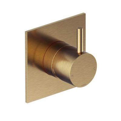 Inbouw Douchemengkraan Hotbath Cobber 1-hendel Vierkant Geborsteld Messing Living Colours