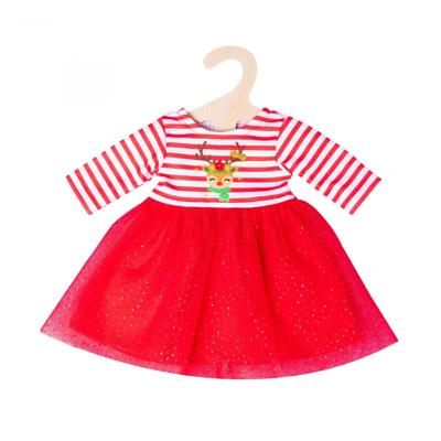 Heless Kerstjurk met haarband rendier, maat 35-45 cm