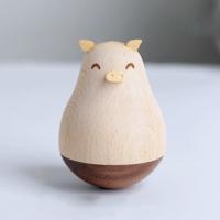 Wooden Crafts Super Cute Cartoon Animal Tumbler Ornaments(Pig) - thumbnail