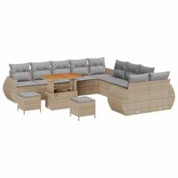 Tuinbankenset 13 pcs Beige poly rattan - thumbnail