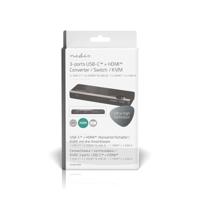 HDMI-Converter | USB-C Female / 2x HDMI Input / 4x USB A Female | 1x HDMI Output | 1-weg | 4K@60Hz | 18 Gbps | ABS | Antraciet - thumbnail